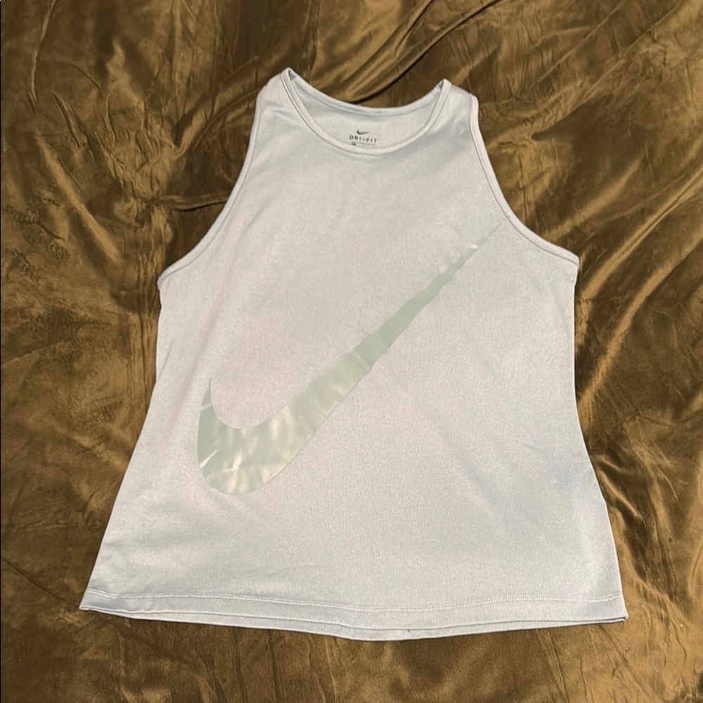 Nike White Sleeveless Top with Swoosh